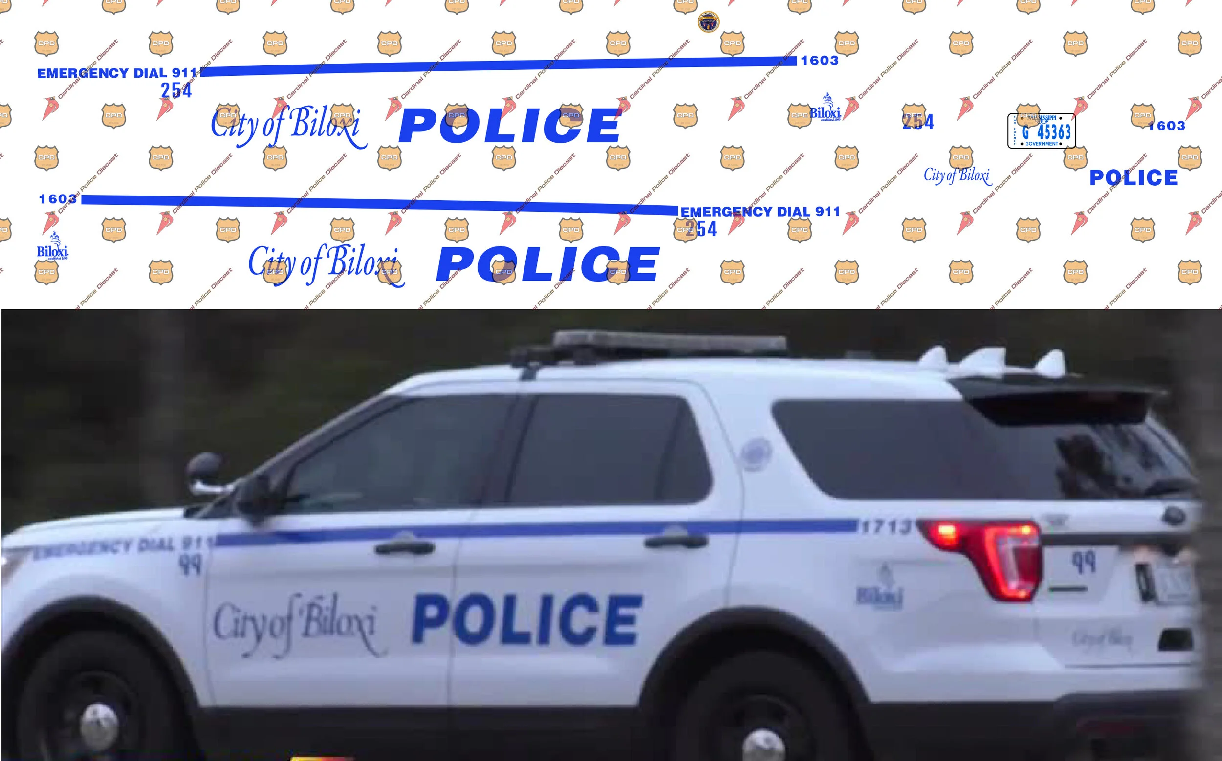 Biloxi, MS Police Department — Cardinal Police Diecast